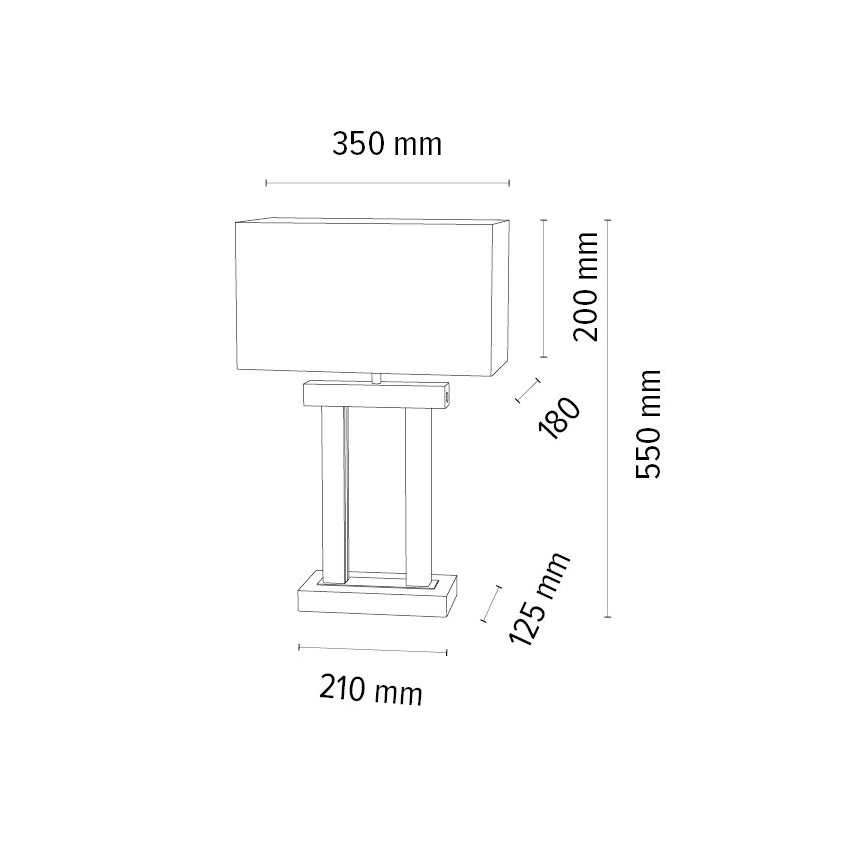 LED Aptumšojama galda lampa HAKON 1xE27/40W+ 2xLED/7,5W/230V 55 cm ozols – FSC sertificēts