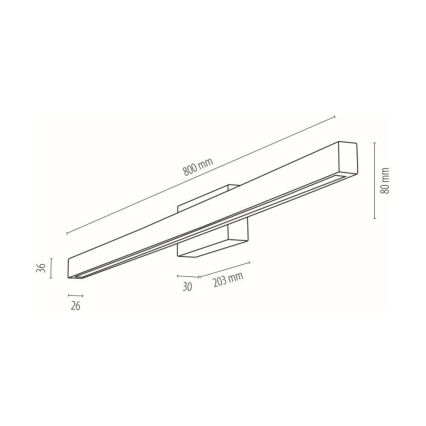 LED Vannas istabas sienas lampa AQUAVIVA LED/12W/230V 80 cm IP44 ozols – FSC sertificēts