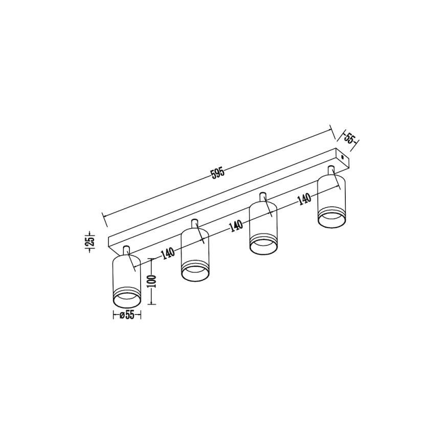 Spotgaismeklis PIPE 4xGU10/10W/230V balts