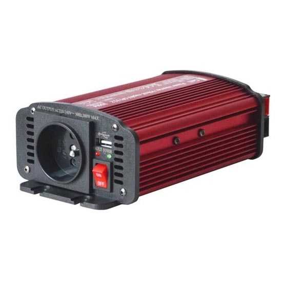 Sprieguma pārveidotājs 300W/12/230V + USB