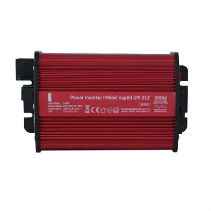 Sprieguma pārveidotājs 300W/12/230V + USB