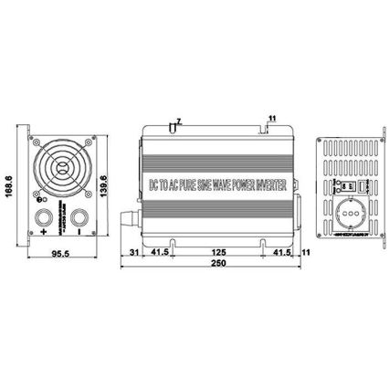 Sprieguma pārveidotājs 600W/24V/230V