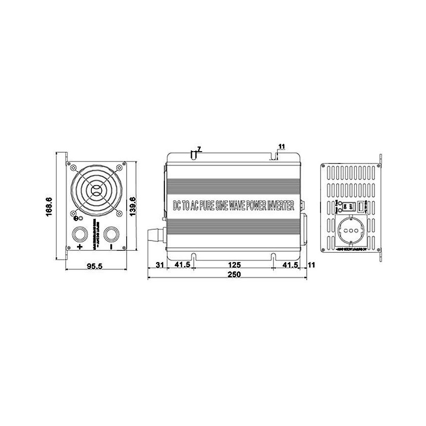 Sprieguma pārveidotājs 600W/24V/230V