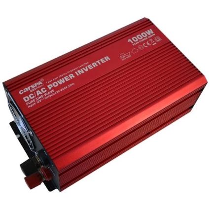 Sprieguma pārveidotājs CARSPA 1000W/12/230V + USB