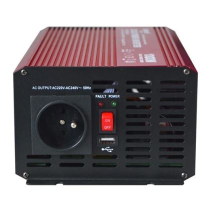 Sprieguma pārveidotājs CARSPA 1000W/12/230V + USB