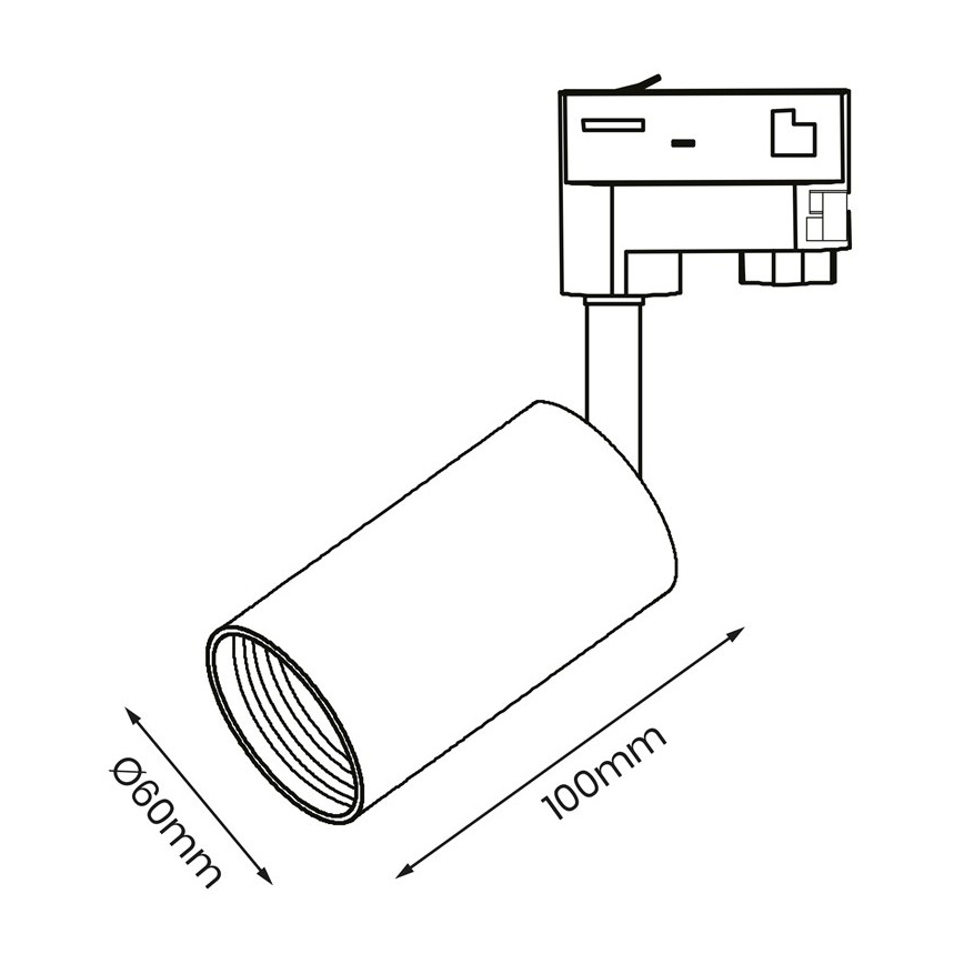 Starmetis 3 fāžu sliežu sistēmai PIPE 1xGU10/25W/230V balts