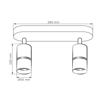 Starmetis BAMBOO 2xGU10/10W/230V melna