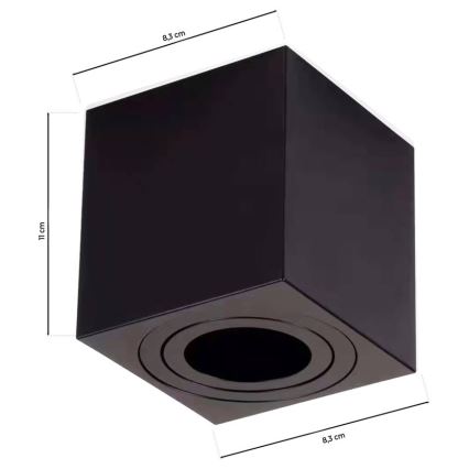 Starmetis BIMA 1xGU10/25W/230V kvadrātveida melns