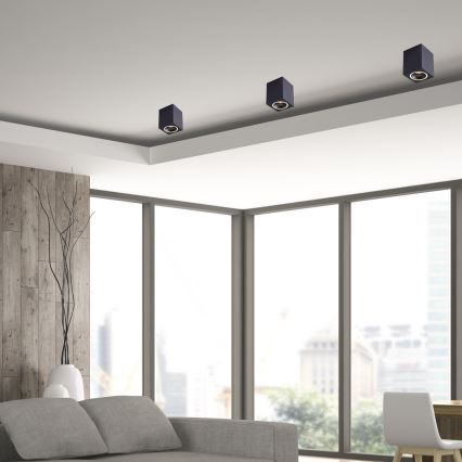 Starmetis BIMA 1xGU10/25W/230V kvadrātveida melns