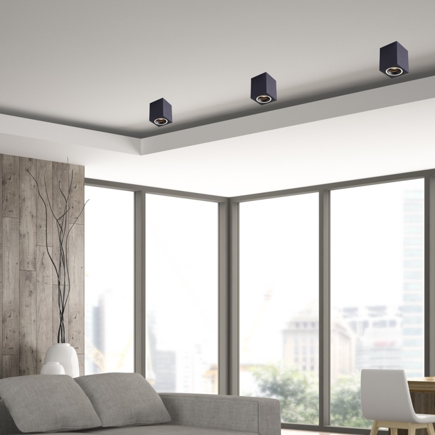 Starmetis BIMA 1xGU10/25W/230V kvadrātveida melns