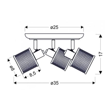 Starmetis CANABERA 3xE14/40W/230V