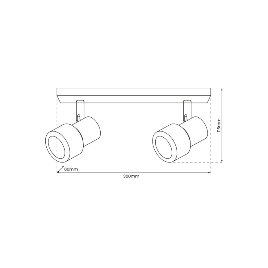 Starmetis CINO 2xGU10/8W/230V melna