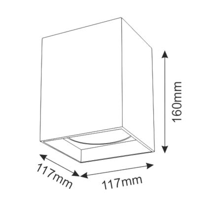 Starmetis JUPITER 1xE27/20W/230V 11,7x11,7 cm melna