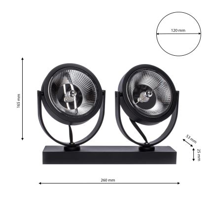 Starmetis LUGAR 2xAR111 - GU10/25W/230V