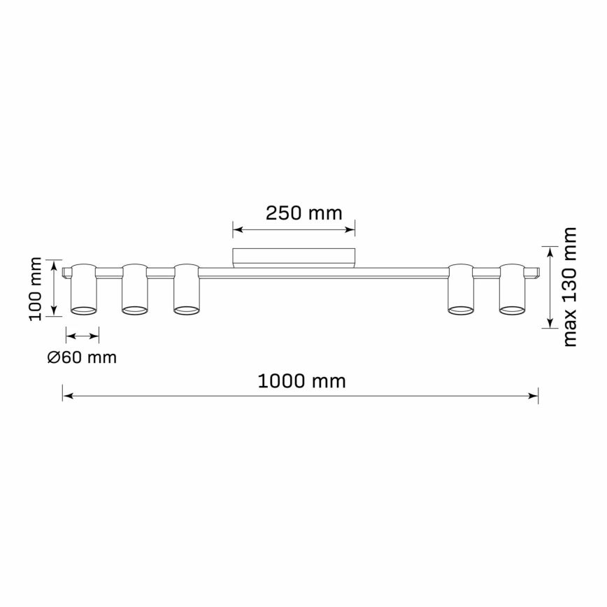 Starmetis MARIBEL 5xGU10/10W/230V melna