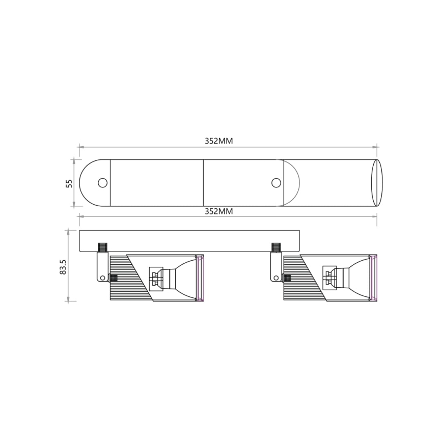 Starmetis NEO 2xGU10/8W/230V melna/zelta