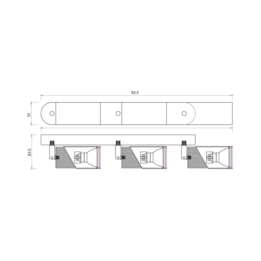 Starmetis NEO 3xGU10/8W/230V balta