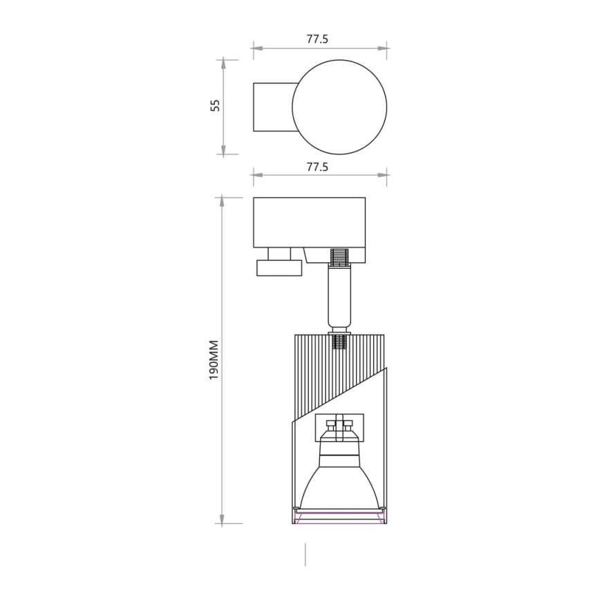 Starmetis NEO sliežu sistēmai 1xGU10/8W/230V balta