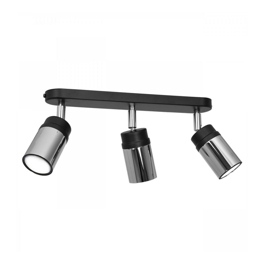 Starmetis NEST 3xGU10/8W/230V melna/spīdīgi hromēts