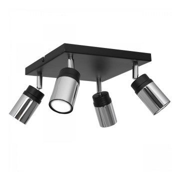 Starmetis NEST 4xGU10/8W/230V melna/spīdīgi hromēts