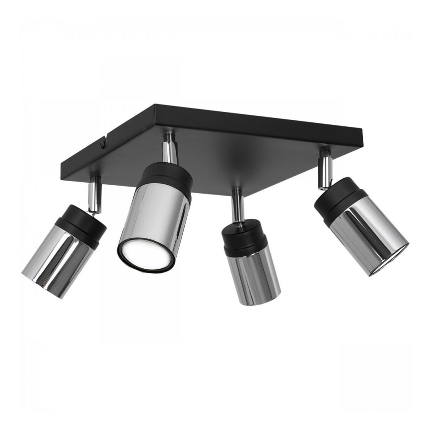 Starmetis NEST 4xGU10/8W/230V melna/spīdīgi hromēts