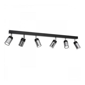 Starmetis NEST 6xGU10/8W/230V melna/spīdīgi hromēts