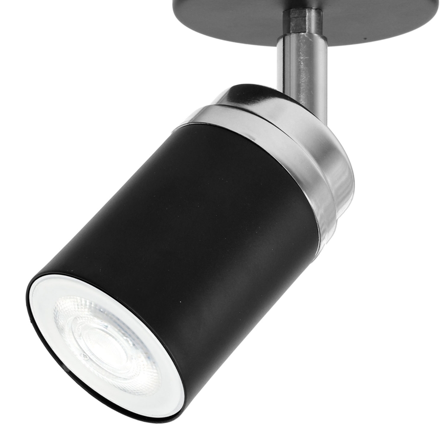 Starmetis RENO 1xGU10/8W/230V melna/spīdīgi hromēts
