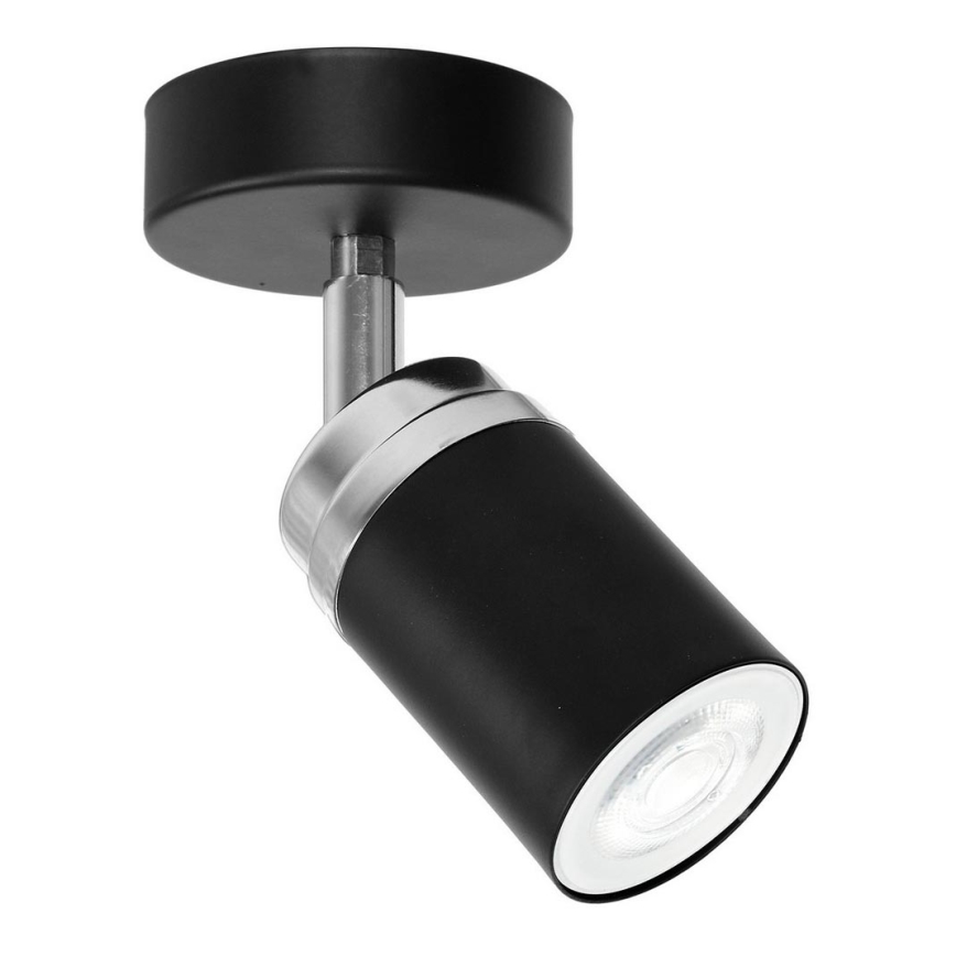 Starmetis RENO 1xGU10/8W/230V melna/spīdīgi hromēts