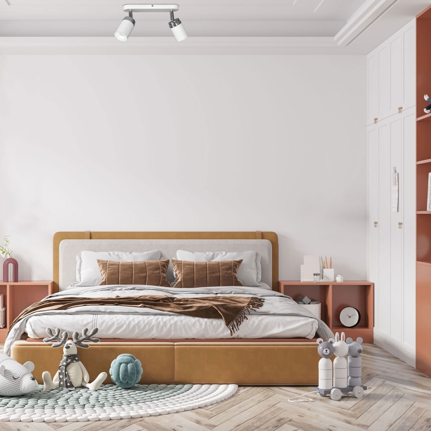 Starmetis RENO 2xGU10/8W/230V balta/spīdīgi hromēts