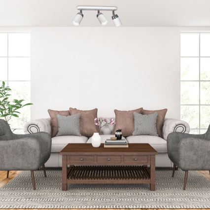Starmetis RENO 3xGU10/8W/230V balta/spīdīgi hromēts