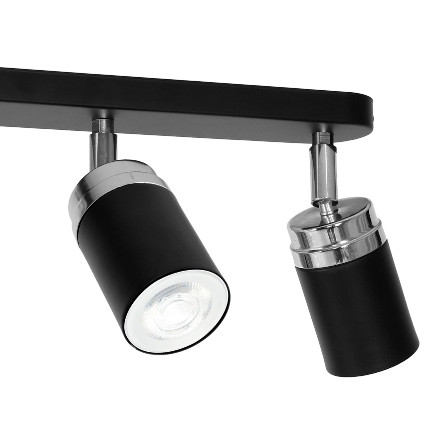Starmetis RENO 3xGU10/8W/230V melna/spīdīgi hromēts