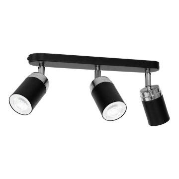 Starmetis RENO 3xGU10/8W/230V melna/spīdīgi hromēts