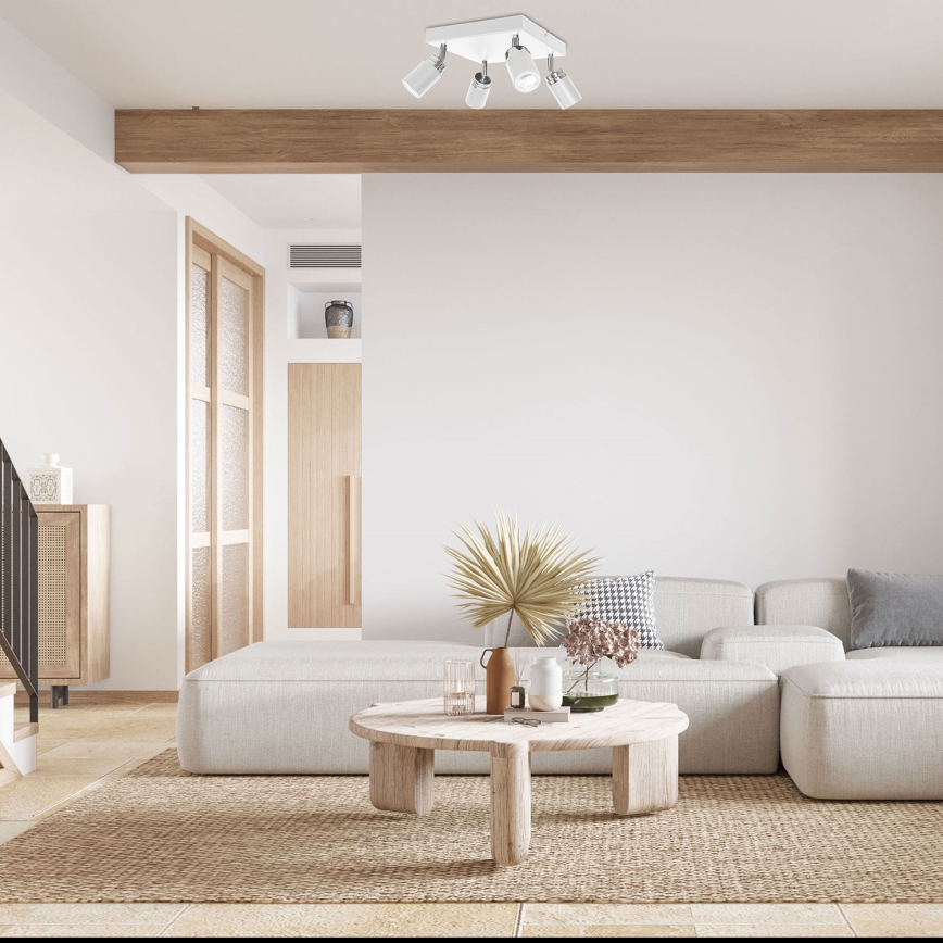 Starmetis RENO 4xGU10/8W/230V balta/spīdīgi hromēts