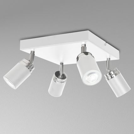 Starmetis RENO 4xGU10/8W/230V balta/spīdīgi hromēts