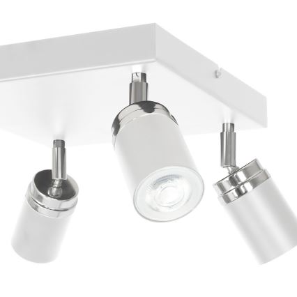 Starmetis RENO 4xGU10/8W/230V balta/spīdīgi hromēts