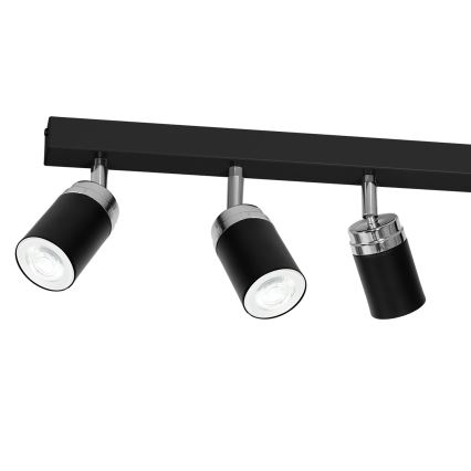 Starmetis RENO 6xGU10/60W/230V melna/spīdīgi hromēts