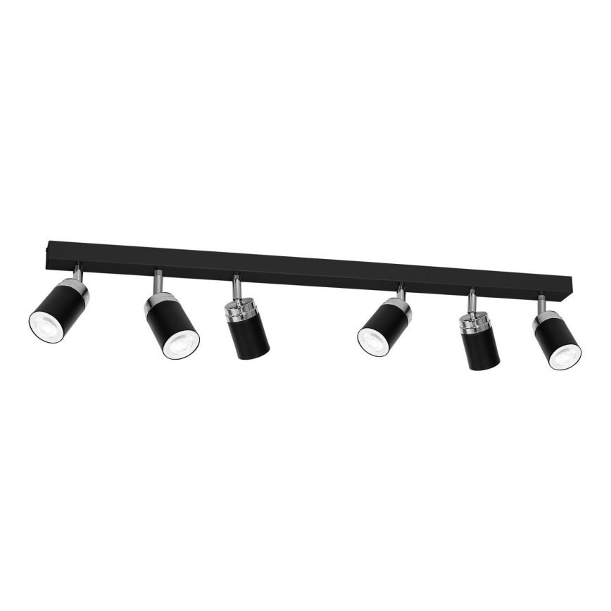 Starmetis RENO 6xGU10/60W/230V melna/spīdīgi hromēts