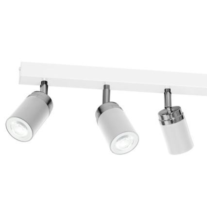 Starmetis RENO 6xGU10/8W/230V balta/spīdīgi hromēts