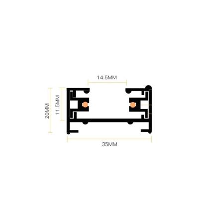 Starmetis sliežu sistēmā 4xGU10/25W/230V melna