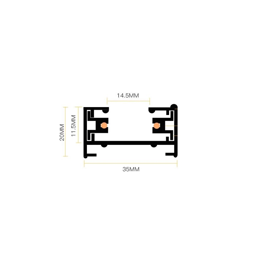 Starmetis sliežu sistēmā 4xGU10/25W/230V melna