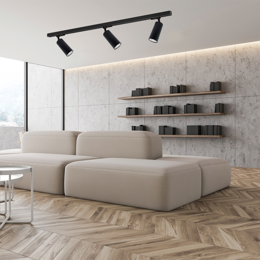 Starmetis sliežu sistēmā MICA 3xGU10/25W/230V melna