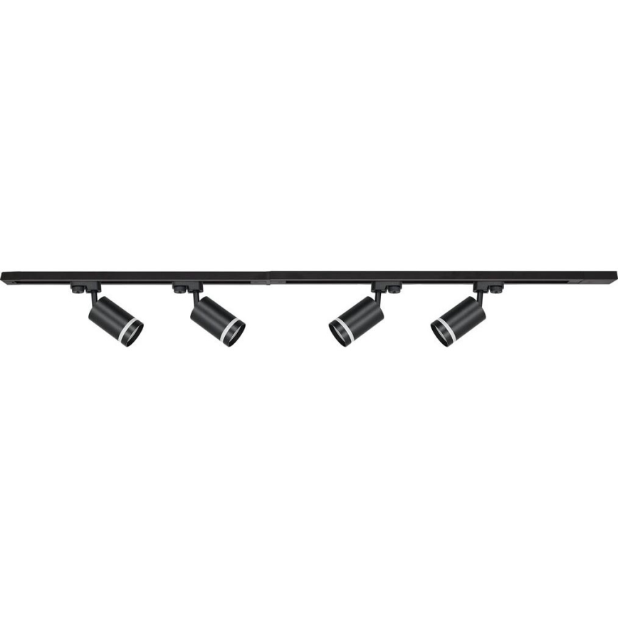 Starmetis sliežu sistēmā PIPE 4xGU10/10W/230V 2x1m melna