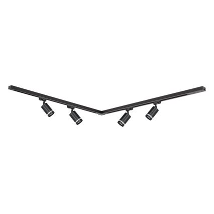 Starmetis sliežu sistēmā PIPE 4xGU10/10W/230V 2x1m melna