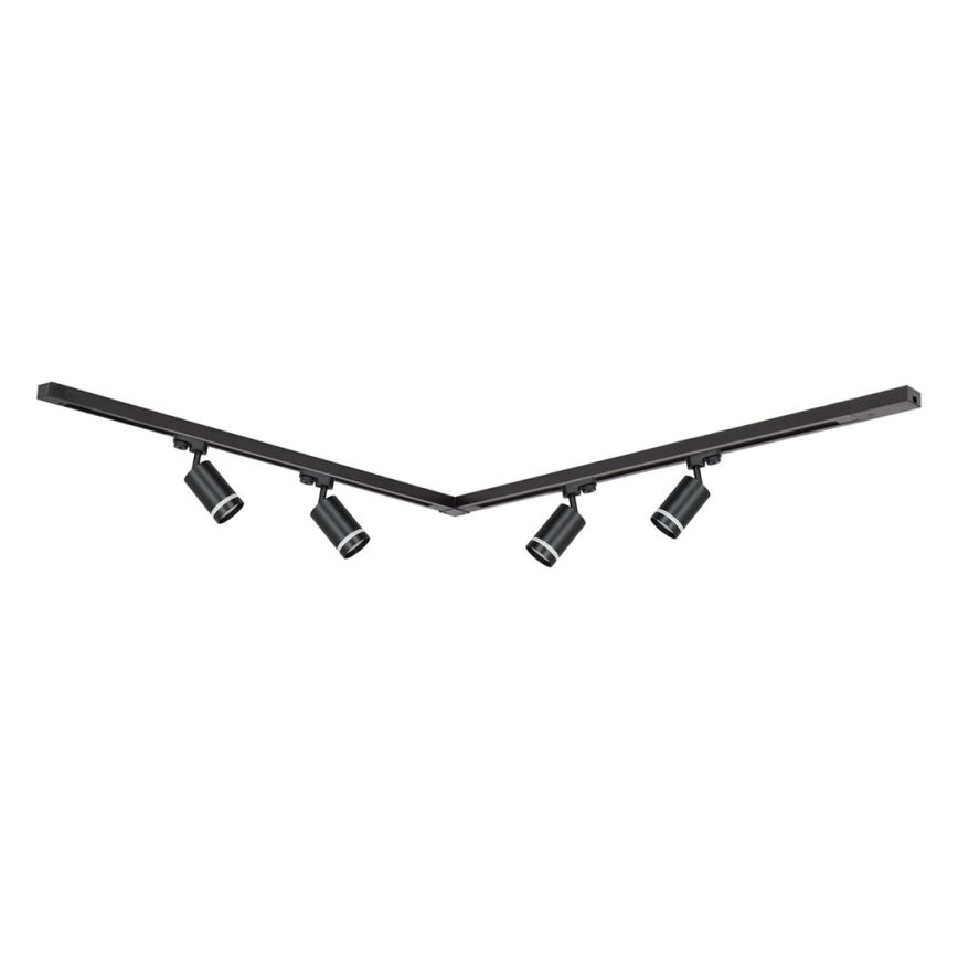 Starmetis sliežu sistēmā PIPE 4xGU10/10W/230V 2x1m melna