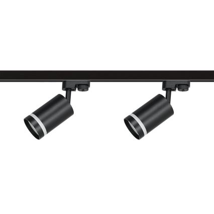 Starmetis sliežu sistēmā PIPE 4xGU10/10W/230V 2x1m melna