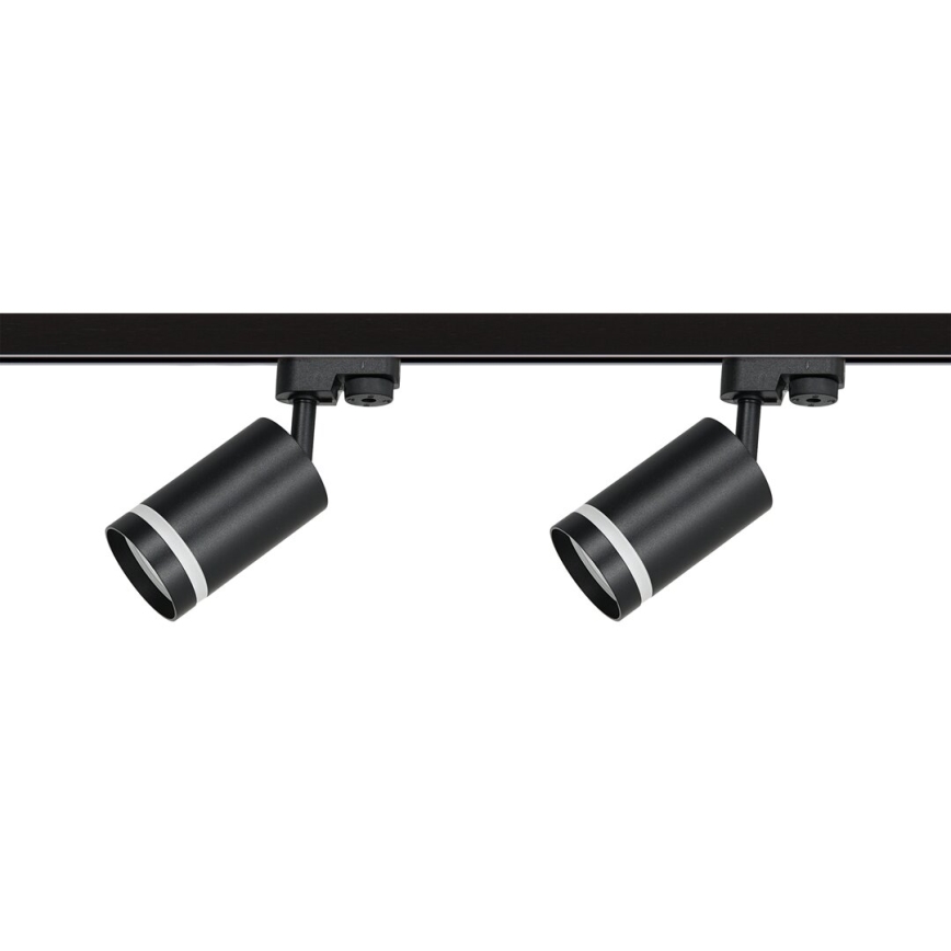 Starmetis sliežu sistēmā PIPE 4xGU10/10W/230V 2x1m melna