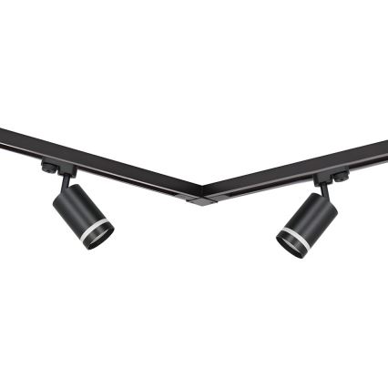 Starmetis sliežu sistēmā PIPE 4xGU10/10W/230V 2x1m melna