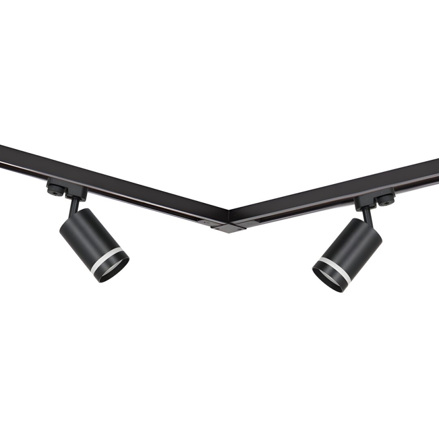 Starmetis sliežu sistēmā PIPE 4xGU10/10W/230V 2x1m melna