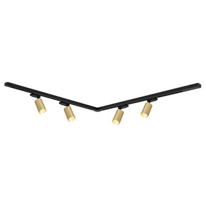 Starmetis sliežu sistēmā PIPE 4xGU10/10W/230V zelta/melna