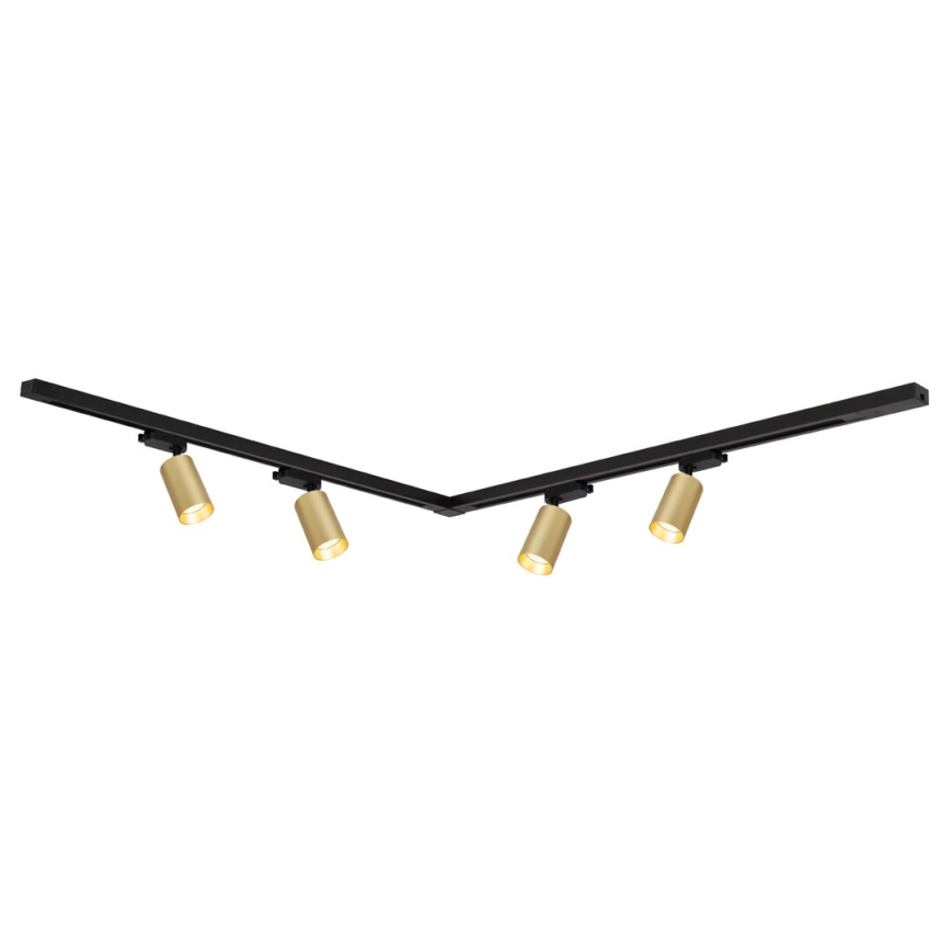 Starmetis sliežu sistēmā PIPE 4xGU10/10W/230V zelta/melna